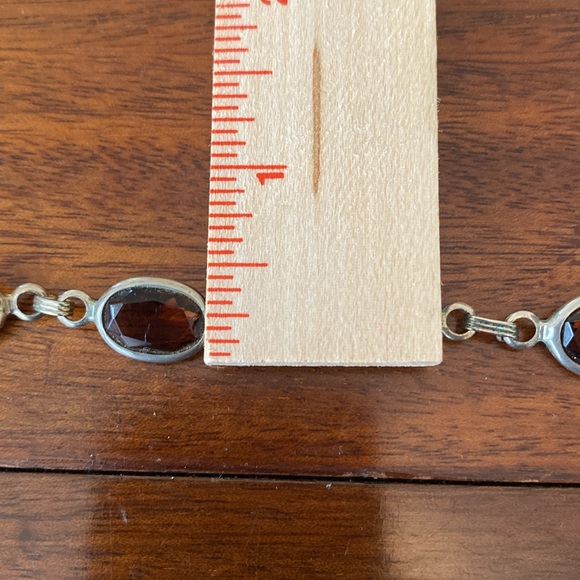 Sterling Silver & Chocolate Topaz Bracelet 6 large 3/8” by 5/8” stones approx 8” - Picture 6 of 7